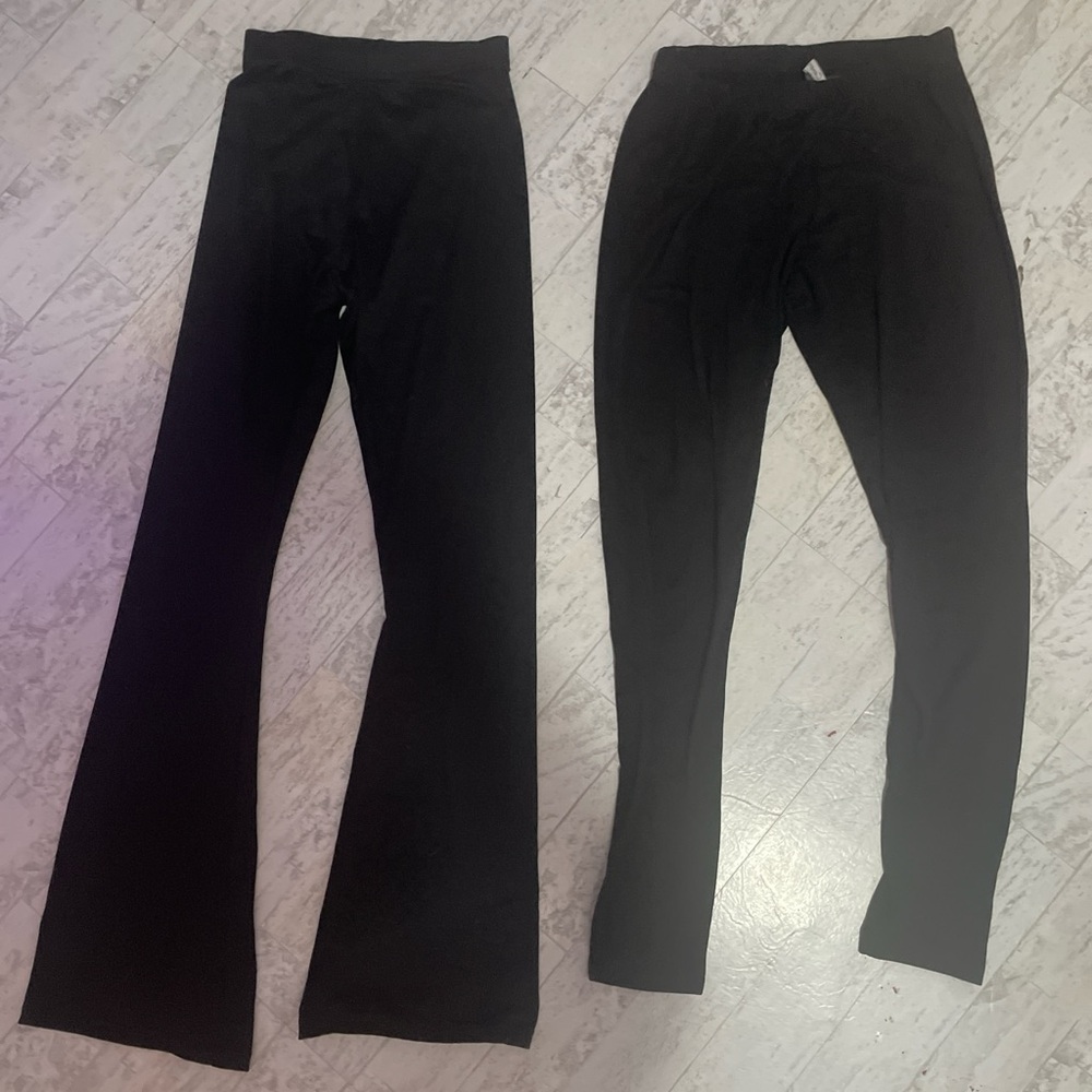 Black Flared and Straight Leggings